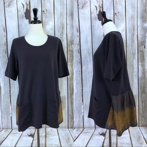 LOGO Lounge by Lori Goldstein Embroidered Knit Top